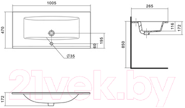 Тумба с умывальником Акватон Сохо 100