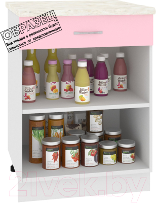 Шкаф-стол кухонный Кортекс-мебель Корнелия Лира НШ60р1ш (черный/дуб бунратти)