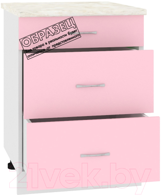 Шкаф-стол кухонный Кортекс-мебель Корнелия Лира НШ60р3ш (белый/дуб бунратти)