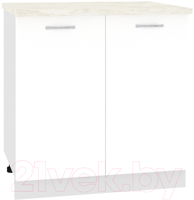 Шкаф-стол кухонный Кортекс-мебель Корнелия Лира НШ80р (белый/дуб бунратти) - фото