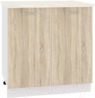 Шкаф-стол кухонный Кортекс-мебель Корнелия Лира НШ80р (дуб сонома/дуб бунратти) - фото