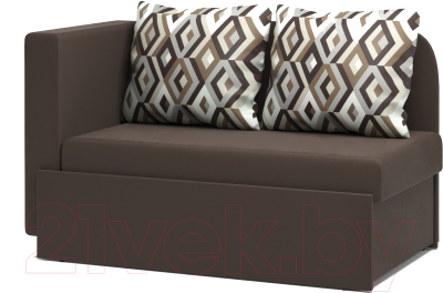Тахта Stolline Кларис 18 (коричневый/подушки ромб коричневый) - фото