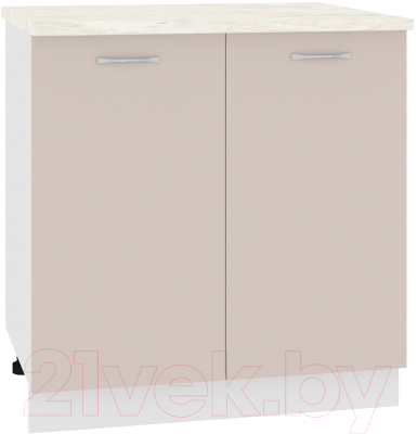 Шкаф-стол кухонный Кортекс-мебель Корнелия Лира НШ80р (капучино/дуб бунратти) - фото