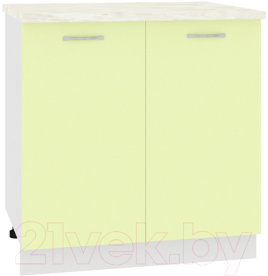 Шкаф-стол кухонный Кортекс-мебель Корнелия Лира НШ80р (салатовый/дуб бунратти) - фото
