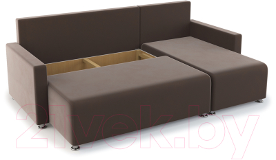 Диван угловой Stolline Челси 30 (коричневый/подушки ромб коричневый)