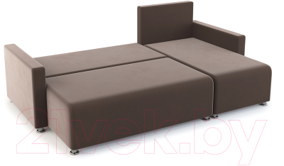 Диван угловой Stolline Челси 30 (коричневый/подушки ромб коричневый)