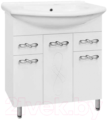 Тумба под умывальник Style Line Венеция 75 2 ящика (для классической раковины) - фото