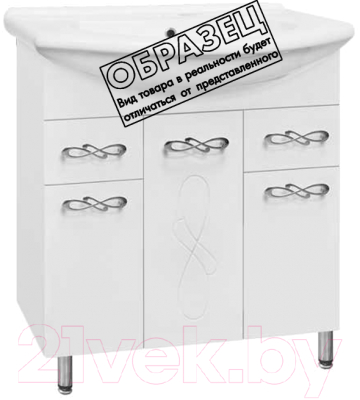Тумба под умывальник Style Line Венеция 100 2 ящика (для классической раковины) - фото