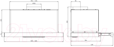 Вытяжка скрытая Elikor Slide Glass 60П-1000 / 227273 (черный/черный)