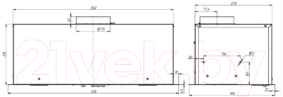 Вытяжка скрытая Elikor КВ Cube 60П-1000 / 237810 (белый/белый)