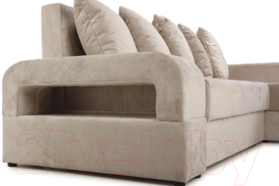 Диван угловой Stolline Марго 1 (25) УЛ левый (бежевый велюр)
