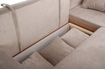 Диван угловой Stolline Марго 1 (25) УЛ левый (бежевый велюр)