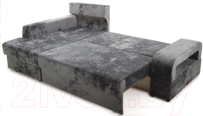 Диван угловой Stolline Марго 1 (27) УЛ левый (серый велюр)