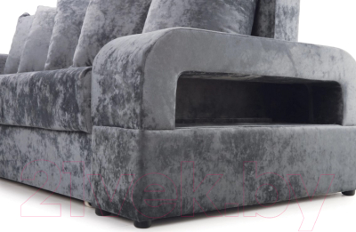 Диван угловой Stolline Марго 1 (27) УЛ левый (серый велюр)