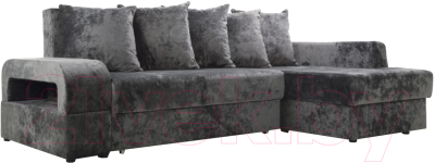 Диван угловой Stolline Марго 1 (28) УП правый (серый велюр) - фото