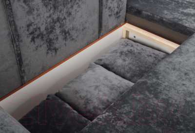 Диван угловой Stolline Марго 1 (28) УП правый (серый велюр)