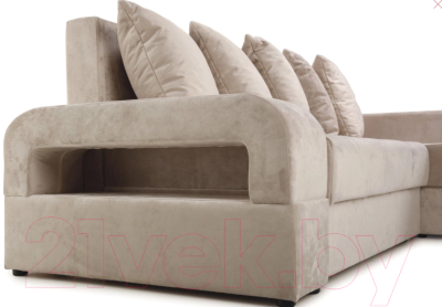 Диван угловой Stolline Марго 1 (26) УП правый (бежевый велюр)