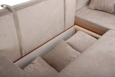 Диван угловой Stolline Марго 1 (26) УП правый (бежевый велюр)