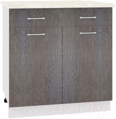 Шкаф-стол кухонный Кортекс-мебель Корнелия Лира НШ80р1ш (береза/дуб бунратти) - фото