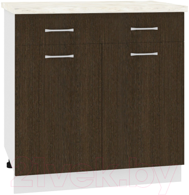 Шкаф-стол кухонный Кортекс-мебель Корнелия Лира НШ80р1ш (венге/дуб бунратти) - фото