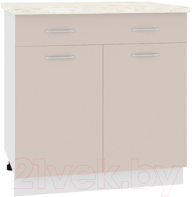 Шкаф-стол кухонный Кортекс-мебель Корнелия Лира НШ80р1ш (капучино/дуб бунратти) - фото