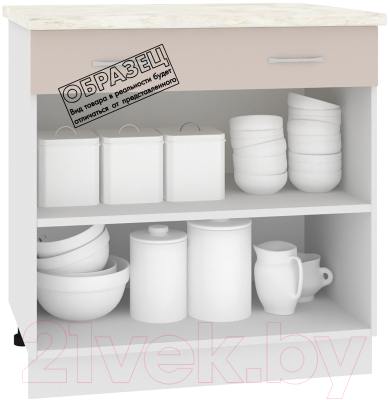 Шкаф-стол кухонный Кортекс-мебель Корнелия Лира НШ80р1ш (капучино/дуб бунратти)