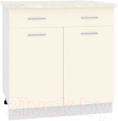 Шкаф-стол кухонный Кортекс-мебель Корнелия Лира НШ80р1ш (кремовый/дуб бунратти) - фото