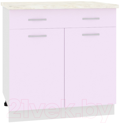Шкаф-стол кухонный Кортекс-мебель Корнелия Лира НШ80р1ш (сирень/дуб бунратти) - фото