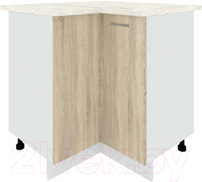 Шкаф-стол кухонный Кортекс-мебель Корнелия Лира НШУ угловой (дуб сонома/дуб бунратти) - фото