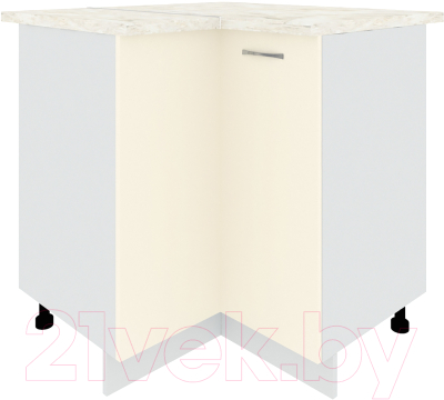 Шкаф-стол кухонный Кортекс-мебель Корнелия Лира НШУ угловой (кремовый/дуб бунратти) - фото