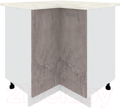 Шкаф-стол кухонный Кортекс-мебель Корнелия Лира НШУ угловой (оникс/дуб бунратти) - фото