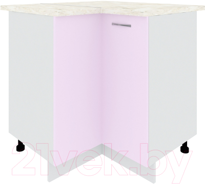 Шкаф-стол кухонный Кортекс-мебель Корнелия Лира НШУ угловой (сирень/дуб бунратти) - фото