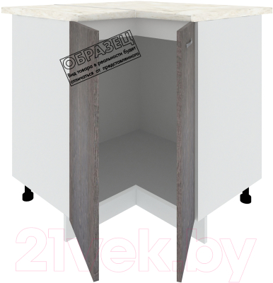 Шкаф-стол кухонный Кортекс-мебель Корнелия Лира НШУ угловой (черный/дуб бунратти)