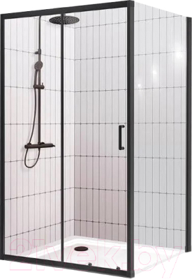 Душевой уголок BelBagno UNO-195-AH-1-120/80-C-NERO - фото