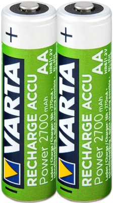 Комплект аккумуляторов Varta Recharge Accu Power 2 AA 2700mAh / 05706301402 - фото