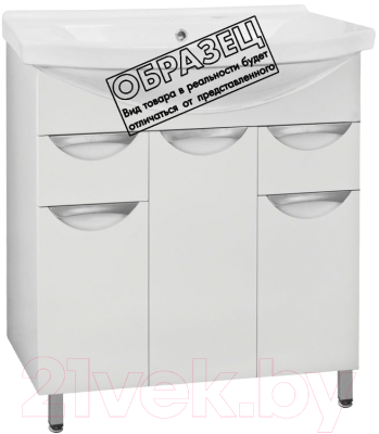 Тумба под умывальник Style Line Жасмин 75 2 ящика (для классической раковины) - фото