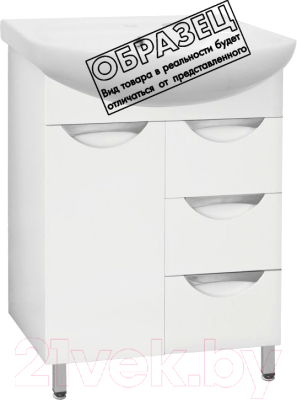 Тумба под умывальник Style Line Жасмин 80 3 ящика (для классической раковины) - фото