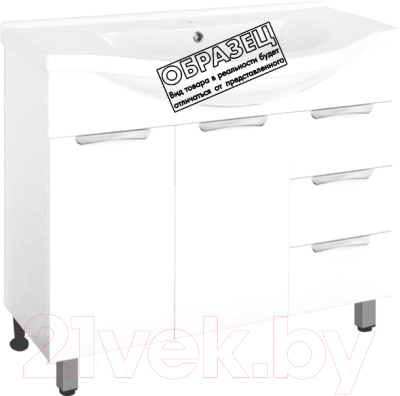 Тумба под умывальник Style Line Жасмин 90 3 ящика (для классической раковины) - фото