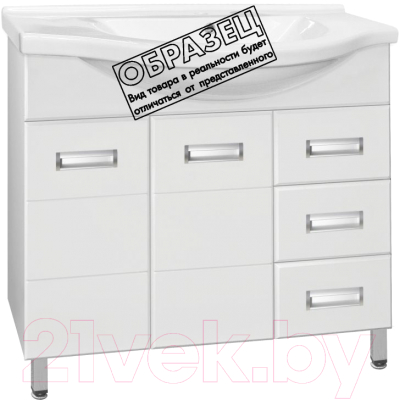 Тумба под умывальник Style Line Ирис 100 3 ящика (для классической раковины) - фото