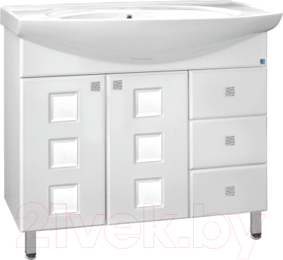 Тумба под умывальник Style Line Крокус 90 3 ящика (для классической раковины) - фото