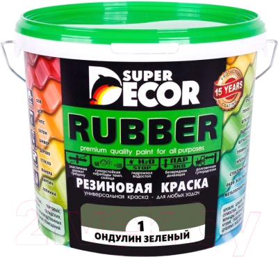 Краска Super Decor Резиновая №01 Ондулин зеленый - фото