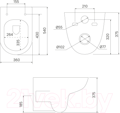 Унитаз подвесной IDDIS Zodiac ZDCRDSEi25