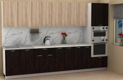 Кухонный гарнитур Eligard Lion 3.2 (дуб сонома/дуб марбург/королевский опал)