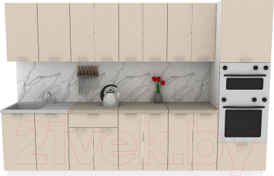 Кухонный гарнитур Eligard Lion 3.2 (персидский жемчуг/малага) - фото