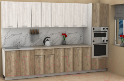 Кухонный гарнитур Eligard Lion 3.2 (сосна каньон/дуб каньон/малага)