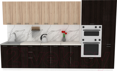 Кухонный гарнитур Eligard Lion 3.4 (дуб сонома/дуб марбург/королевский опал) - фото