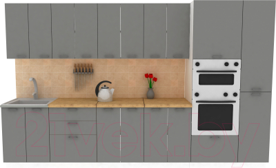 Кухонный гарнитур Eligard Lion 3.4 (дымчатый алмаз/дуб бунратти) - фото