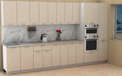 Кухонный гарнитур Eligard Lion 3.6 (персидский жемчуг/малага)