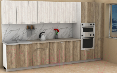 Кухонный гарнитур Eligard Lion 3.6 (сосна каньон/дуб каньон/малага)