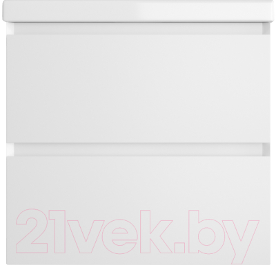 Тумба под умывальник Style Line Манхэттен 60 2 ящика (подвесная, белый) - фото